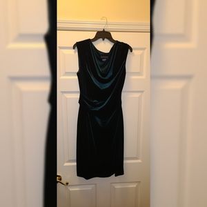 Green Velvet Cowl Neck Dress - Runs Small!